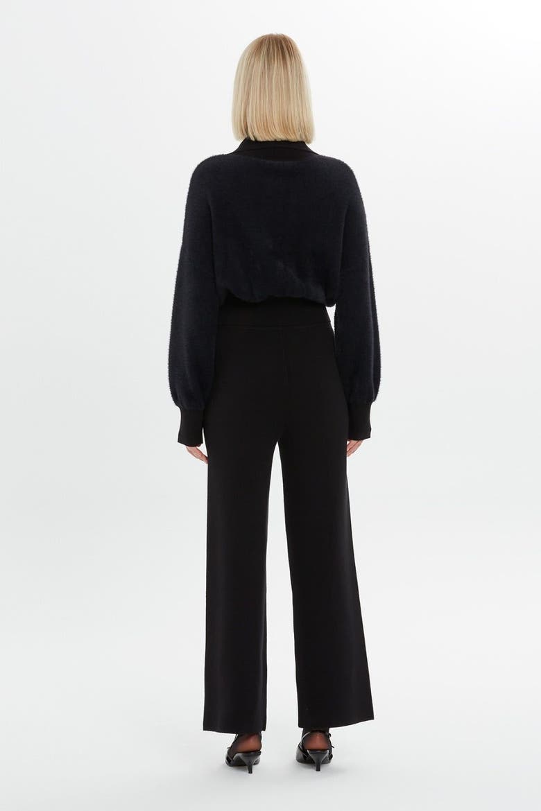 Shirt Collar Front Button Detail Black Blouse, Alternate, color, Black