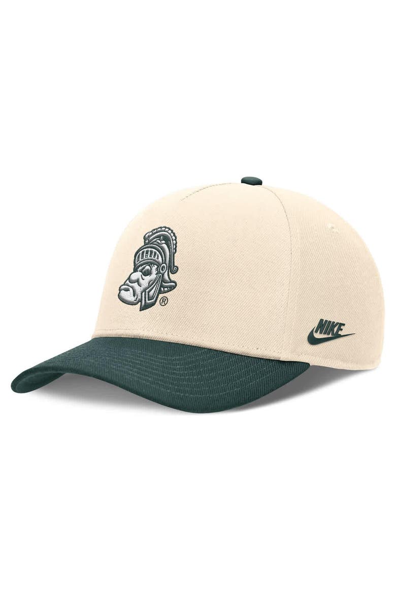 Men's Nike Natural/Green Michigan State Spartans Academic Rise Dri-FIT Adjustable Hat, Alternate, color, Natural