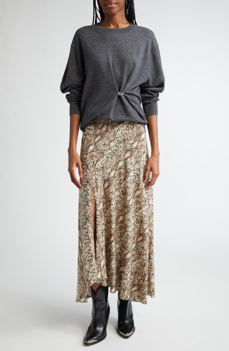 Isabel Marant Ilaria Twisted Merino Wool & Cashmere Sweater, Alternate, color, Anthracite