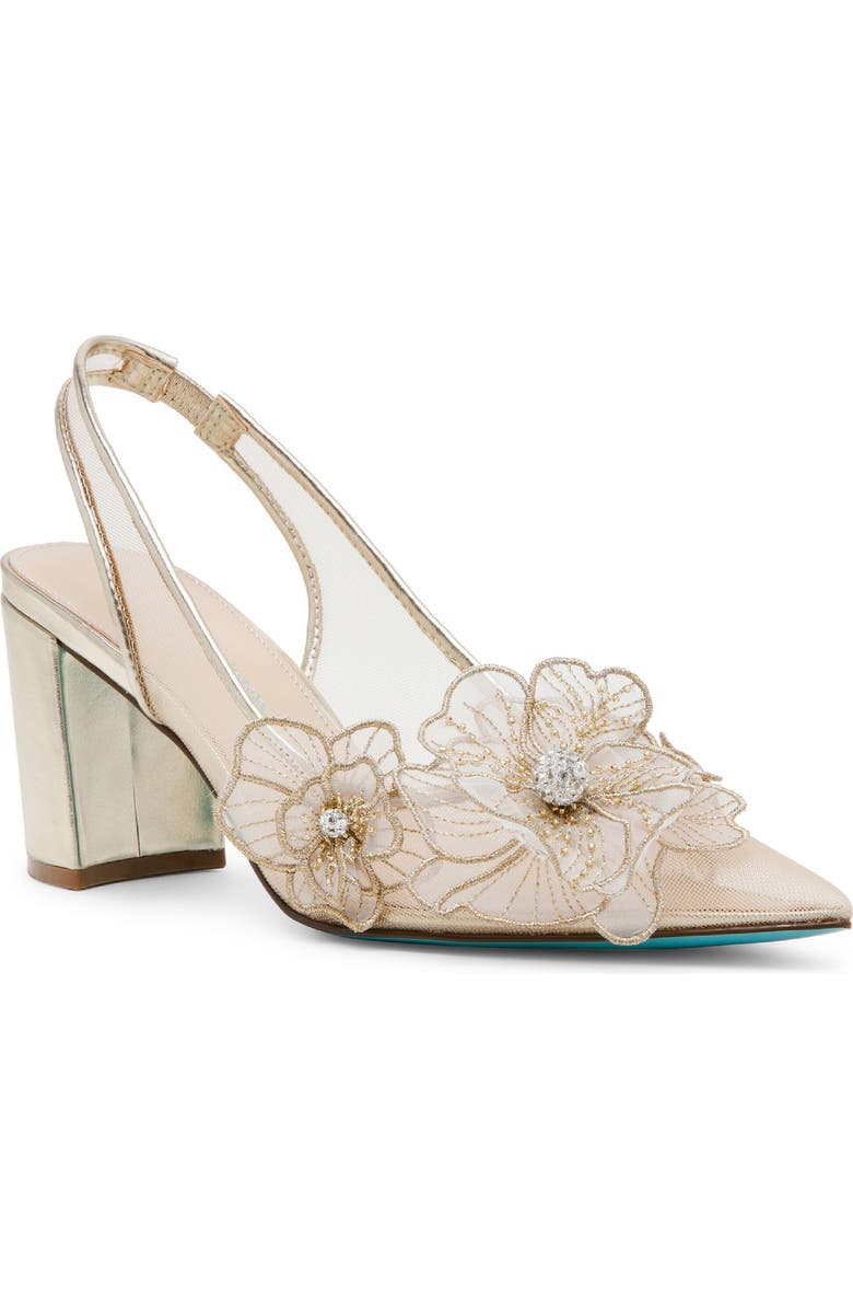 Betsey Johnson Petra Slingback Pointed Toe Pump, Main, color, Gold