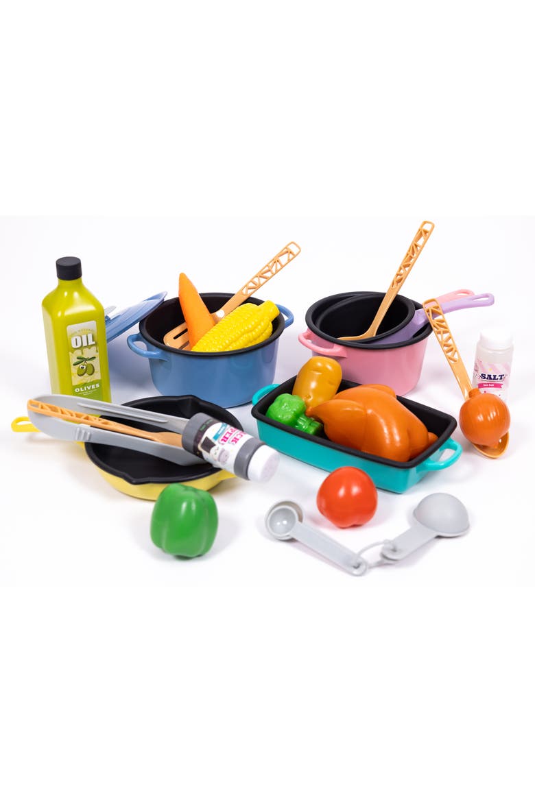 Cooking Set 27Pc Toy Food, Pots, Utensils, Pretend Play, Kids 3+, Alternate, color, Multicolored