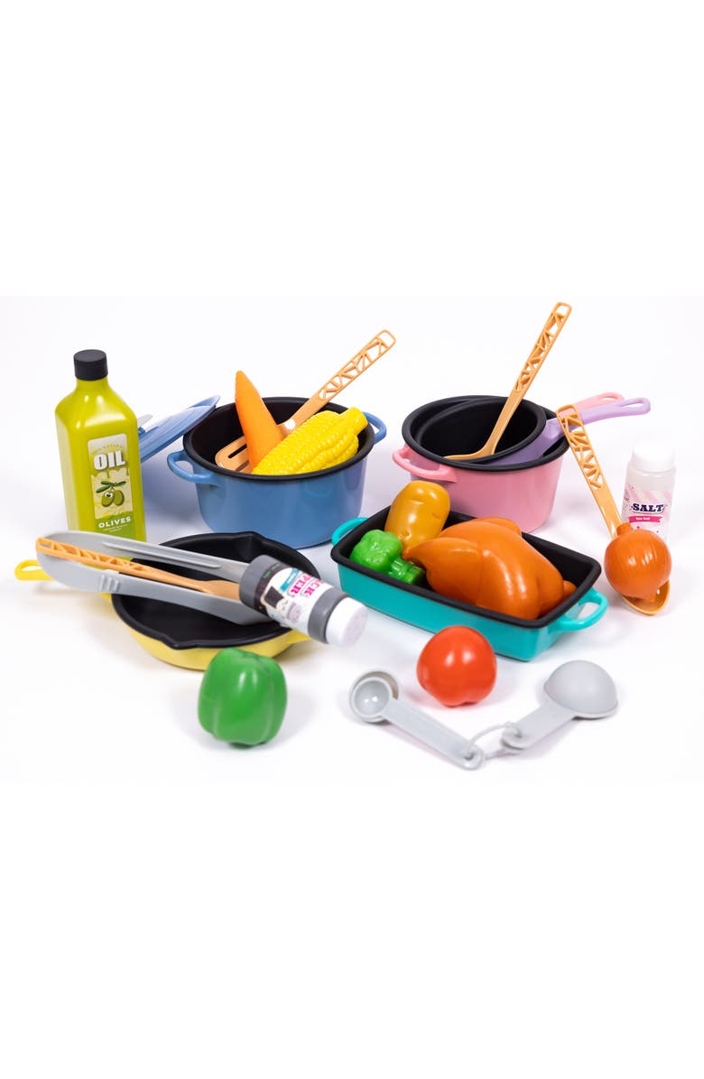 NurtureNature Cooking Set 27Pc Toy Food, Pots, Utensils, Pretend Play, Kids 3+, Alternate, color, Multicolored
