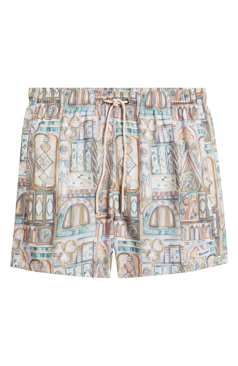 Boardies Printed Swim Trunks, Alternate, color, Beige Multi