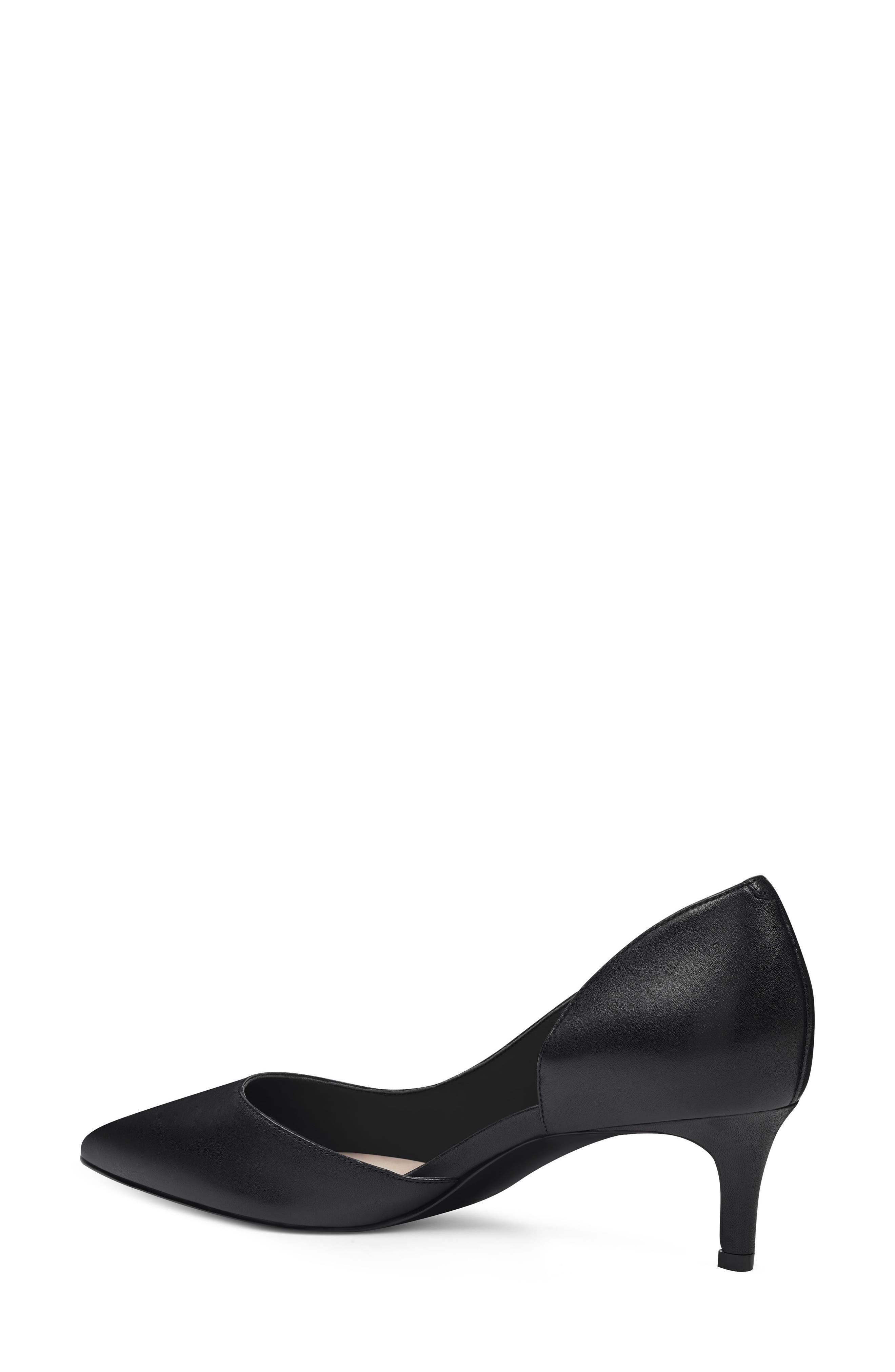 Fiacre Half d'Orsay Pump, Alternate, color, BLACK LEATHER