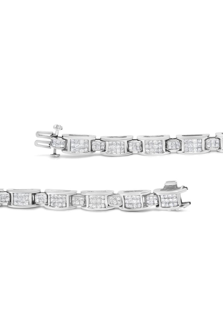 14K White Gold 5.0 Cttw Diamond "D" Shaped Links Tennis Bracelet, Alternate, color, White