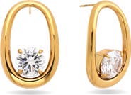 EYE CANDY LOS ANGELES Forma Cubic Zirconia Oval Stud Earrings