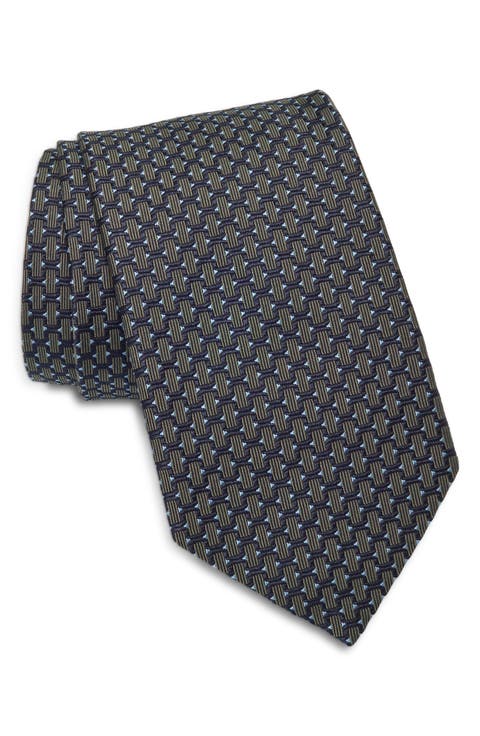 Geometric Woven Silk Tie