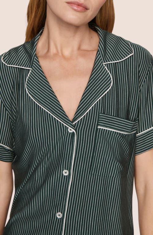 Eberjey Gisele Printed Relaxed Jersey Knit Short Pajamas In Green