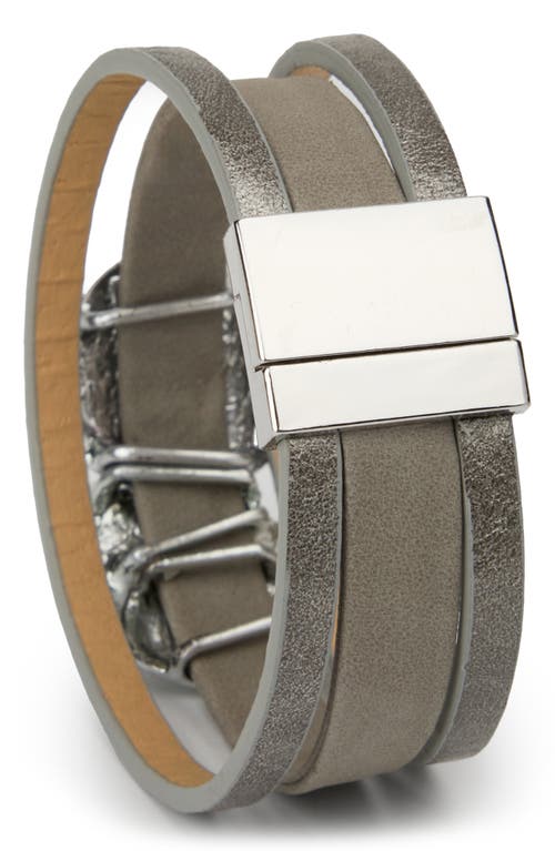 Saachi Crystal & Hammered Charm Layered Bracelet In Metallic