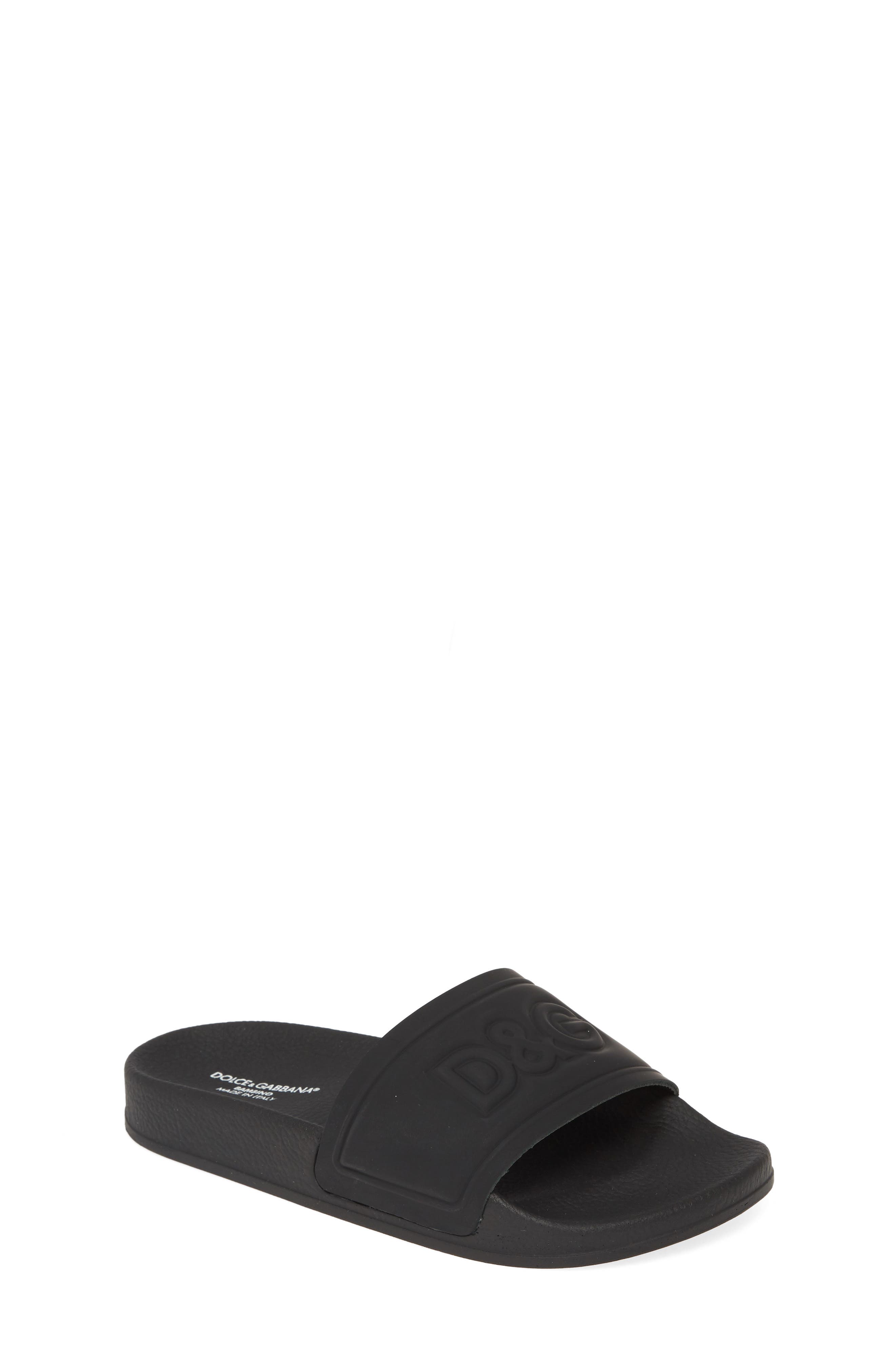 Dolce&Gabbana Logo Slide Sandal, Main, color, 