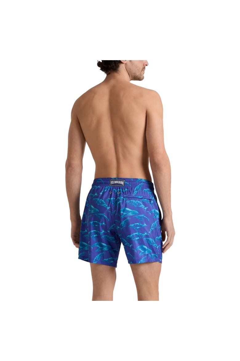 Men Ultra-light and packable Swim Shorts Sparkling Whales, Alternate, color, Versailles