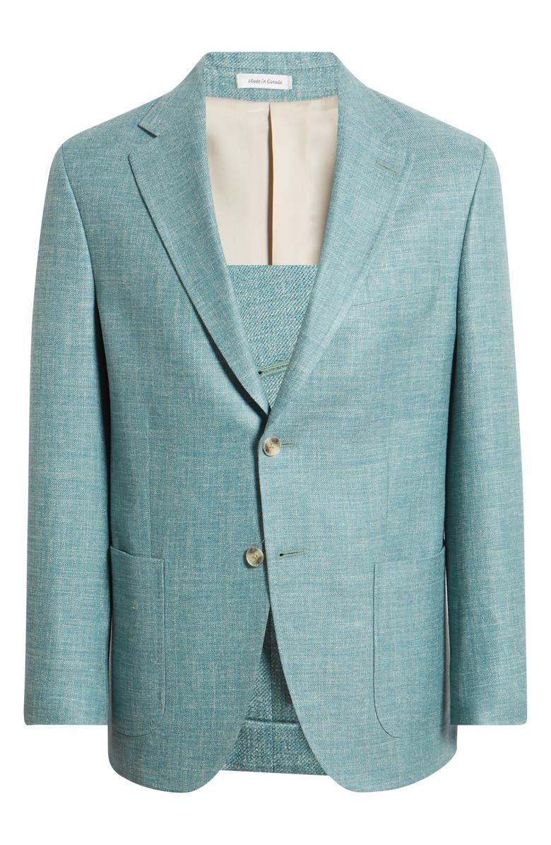 Peter Millar Hyperlight Soft Light Green Mélange Silk & Linen Blend Sport Coat, Alternate, color, Light Green