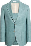 Peter Millar Hyperlight Soft Light Green Mélange Silk & Linen Blend Sport Coat