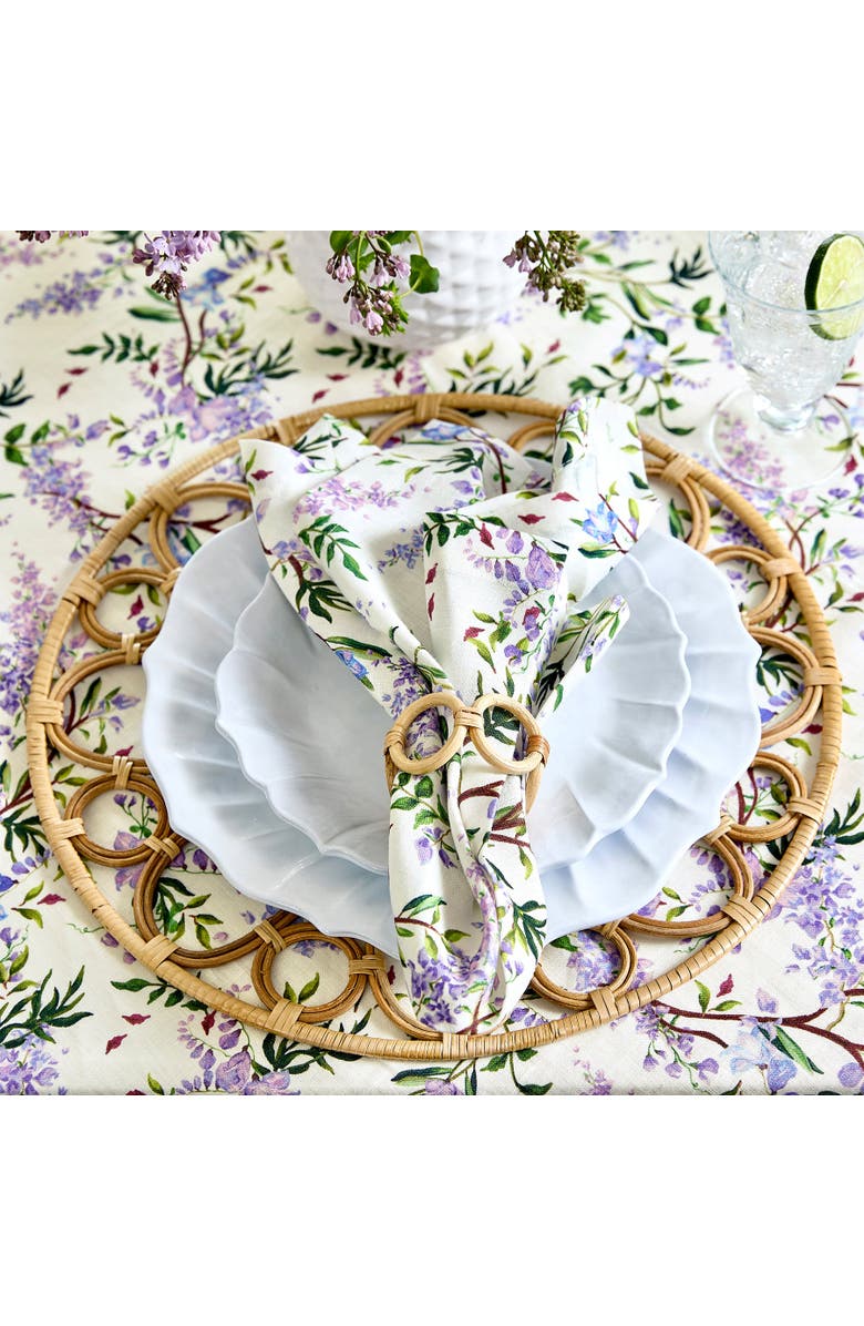 Solino Home Linen Dinner Napkins Set of 4, 20 x 20 Inch for Dining Table, Holiday and Everyday Table Decor - Lilacs, Alternate, color,