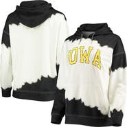 GAMEDAY COUTURE Women's Gameday Couture White/Black Iowa Hawkeyes For the Fun Double Dip-Dyed Pullover Hoodie