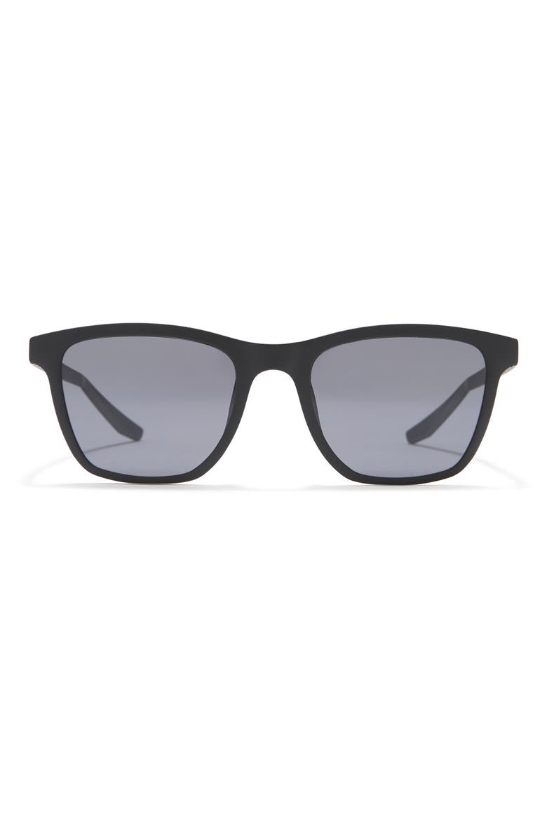 53mm Stint Rectangle Sunglasses, Main, color, MATTE BLACK/ BLACK/ DARK GREY