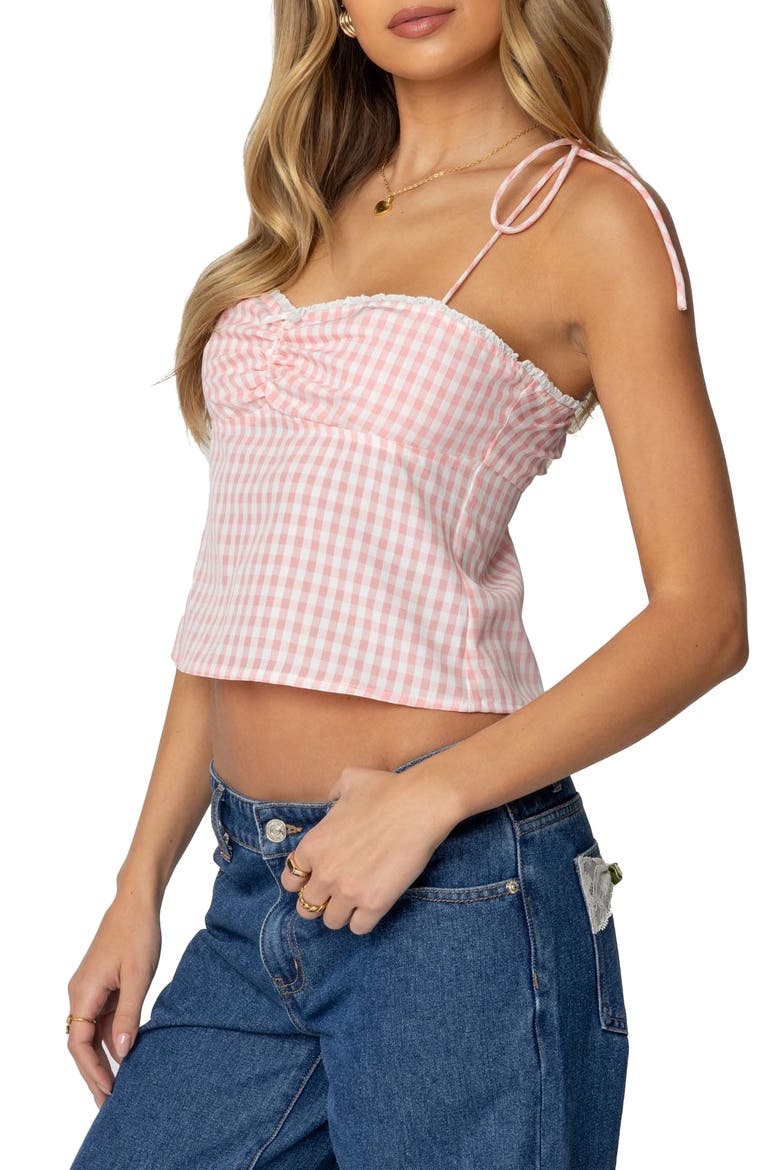 Billie Gingham Tie Back Camisole, Alternate, color, LIGHT-PINK