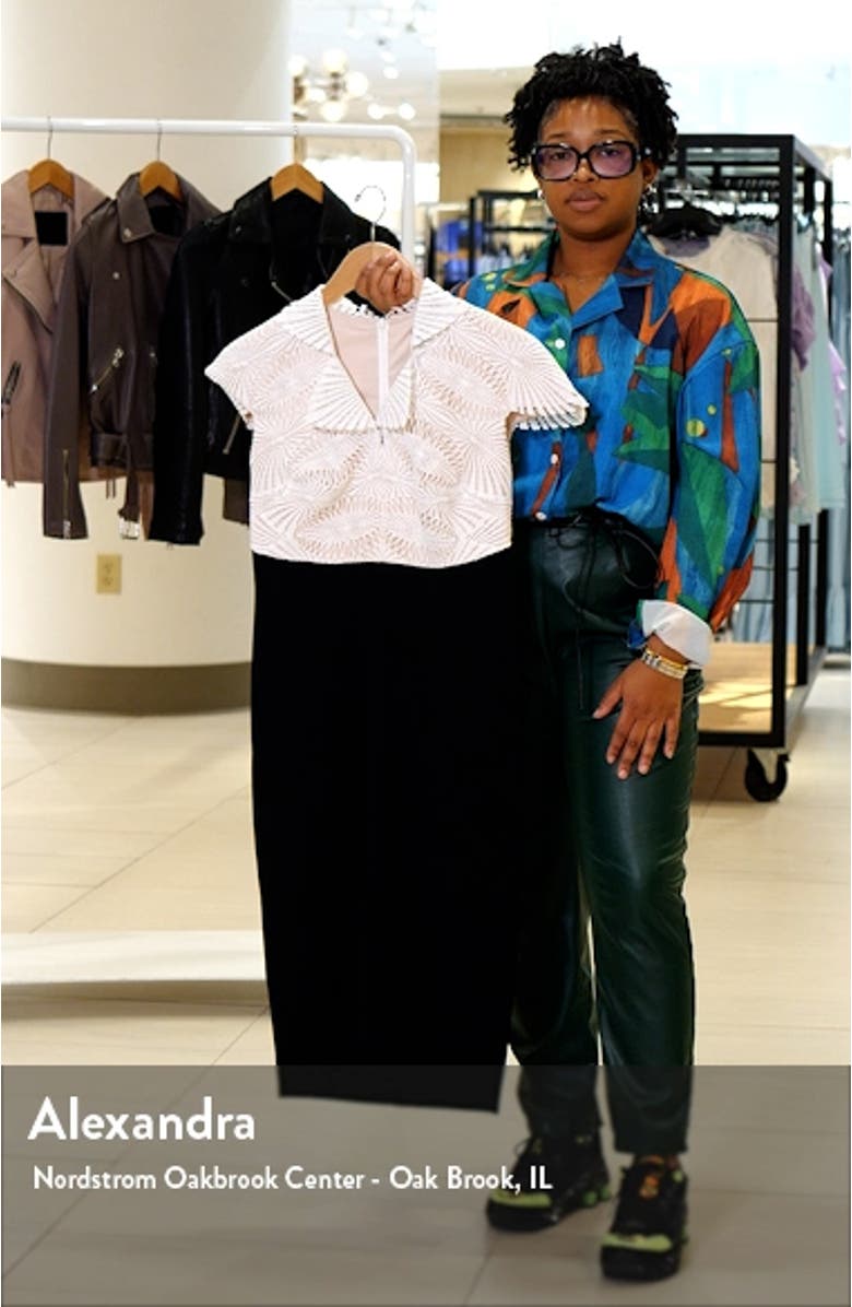 Lace & Crepe Midi Sheath Dress, sales video thumbnail