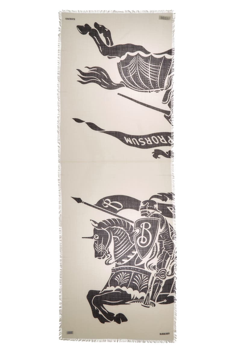 Equestrian Knight Wool Fringe Scarf, Main, color, CALICO