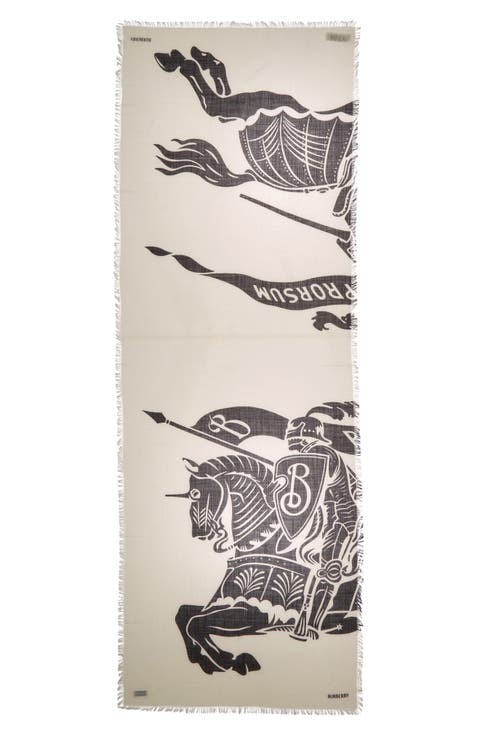 Equestrian Knight Wool Fringe Scarf