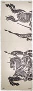 Burberry Equestrian Knight Wool Fringe Scarf