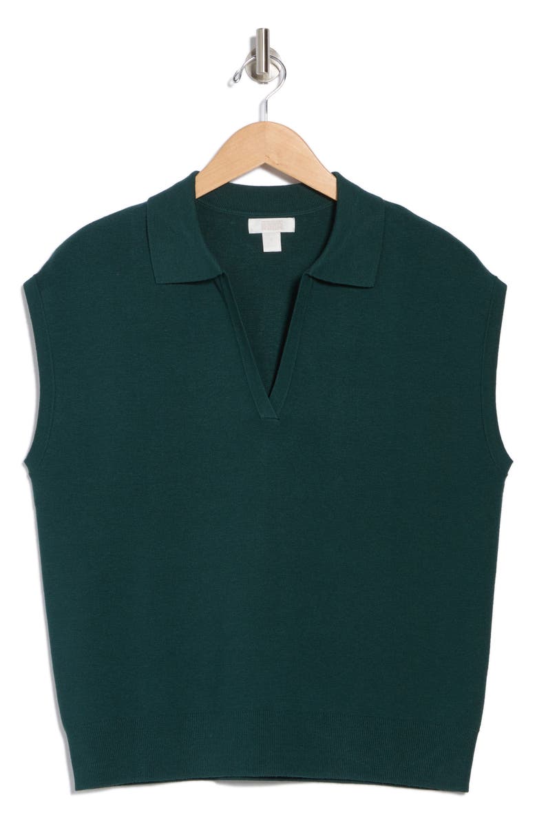 NORDSTROM RACK Sleeveless Popover Polo Sweater, Alternate, color, Green Ponderosa