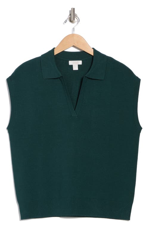 Nordstrom Rack Sleeveless Popover Polo Sweater In Green