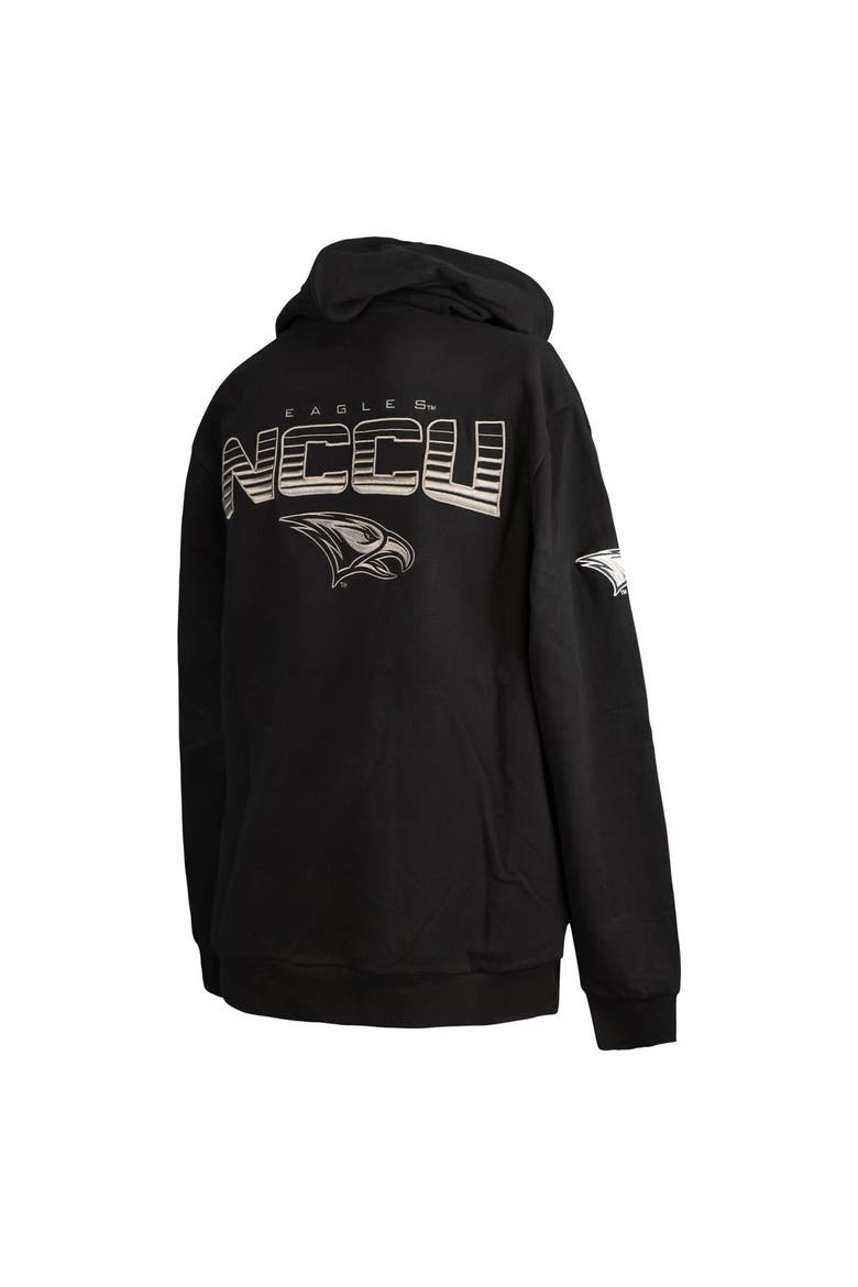 Men's FISLL  Black North Carolina Central Eagles Puff Print Sliced Pullover Hoodie, Alternate, color, Black
