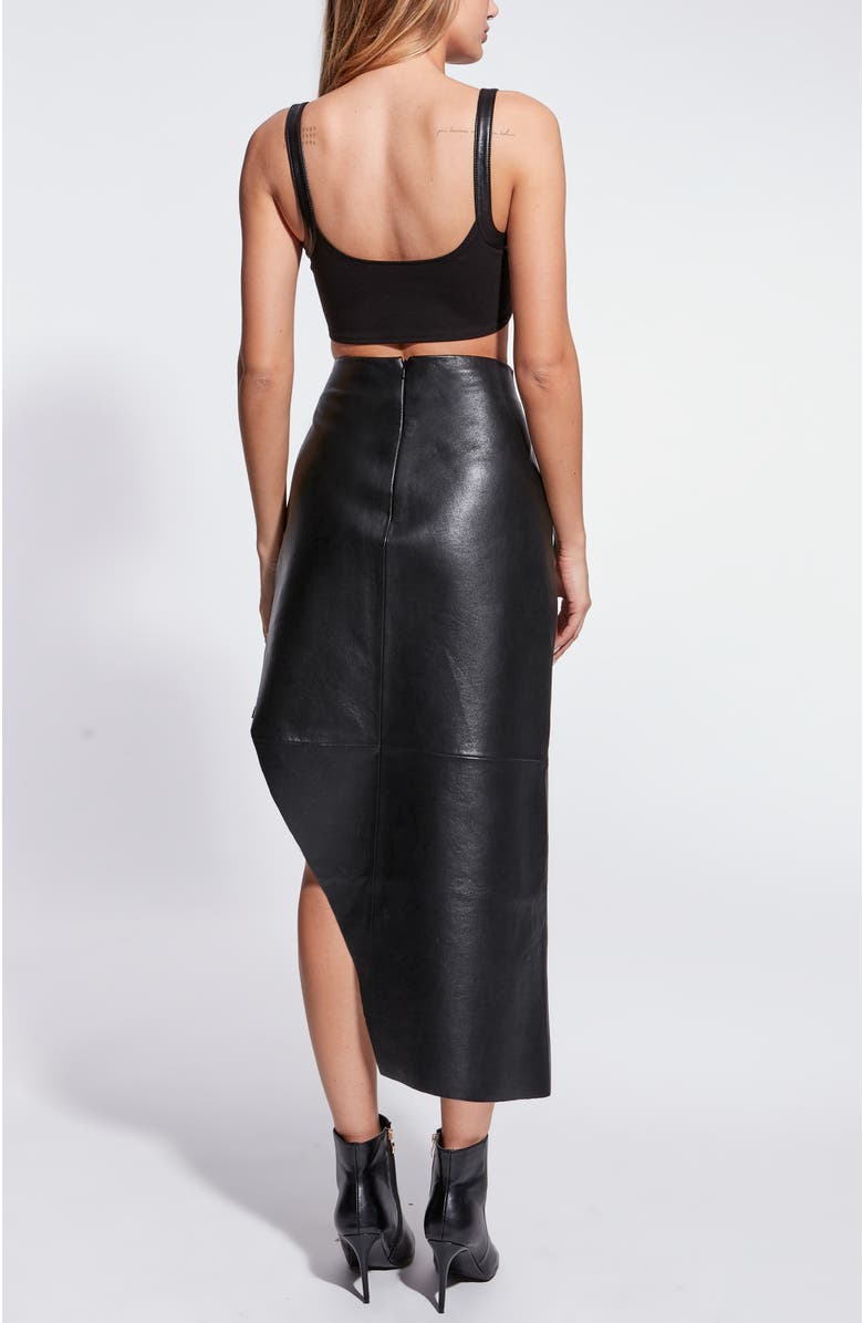 AS by DF Fallon Recycled Leather Skirt, Alternate, color, Black