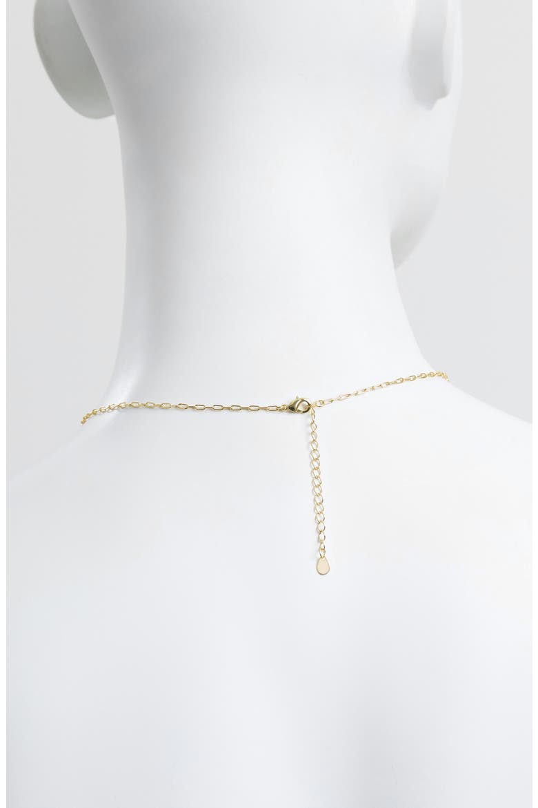 Modern Muse Teardrop Bezel Beaded Necklace, Alternate, color, GOLD