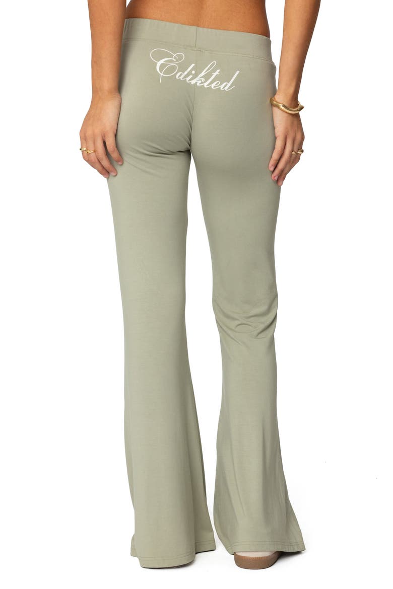 Flared Logo Graphic Leggings, Alternate, color, OLIVE