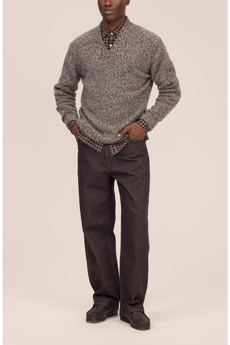 Flint V-Neck Wool Blend Sweater, Alternate, color, DEEP TRUFFLE