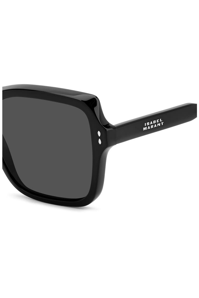58mm Rectangular Sunglasses, Alternate, color, BLACK
