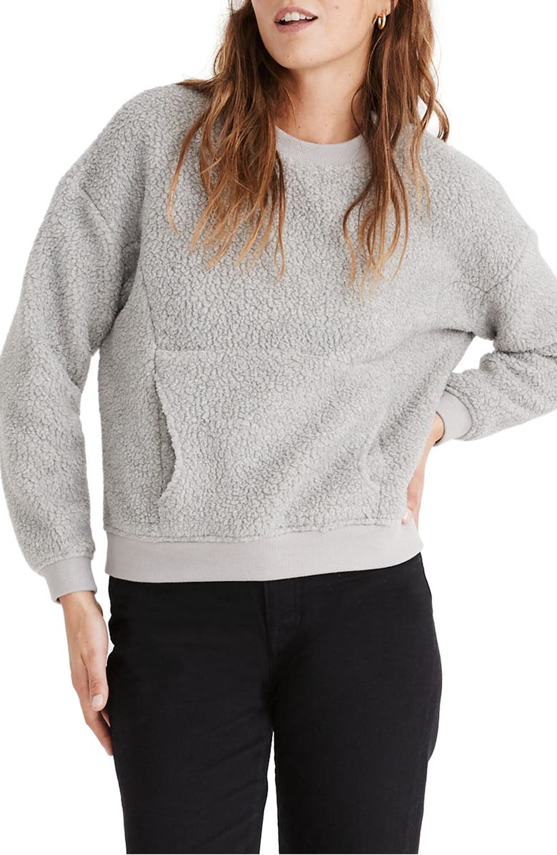 Madewell Recycled Polartec<sup>®</sup> Fleece Crewneck Sweatshirt, Main, color,