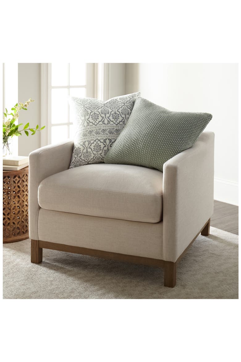 Acrylic Knit Throw Pillow, Alternate, color, EUCALYPTUS