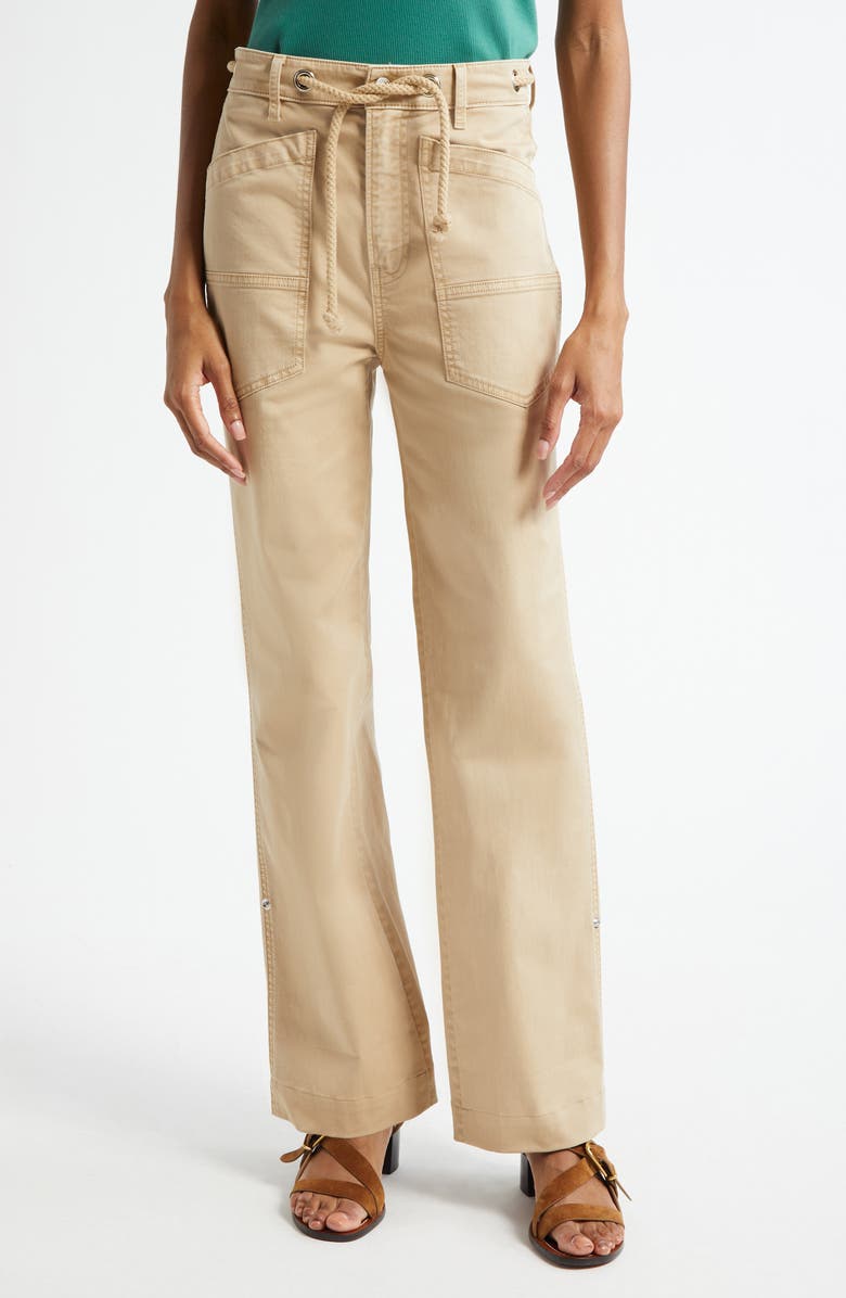 Veronica Beard Heather Rope Drawstring Stretch Cotton Blend Pants, Main, color,