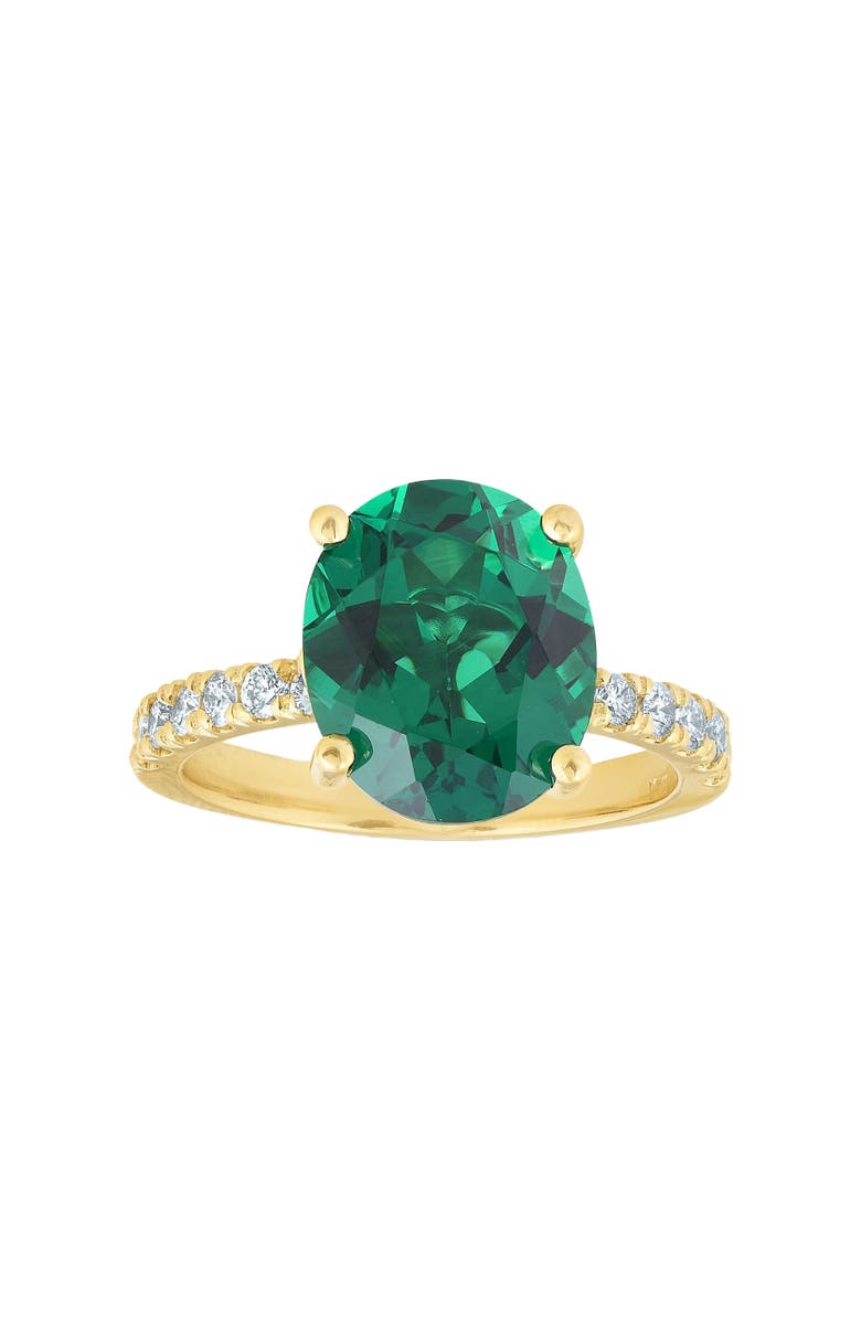 Bliss Diamond Emerald & Diamond 3/8 ct Ring 14k Gold Lab Grown, Main, color, 14K Yellow Gold