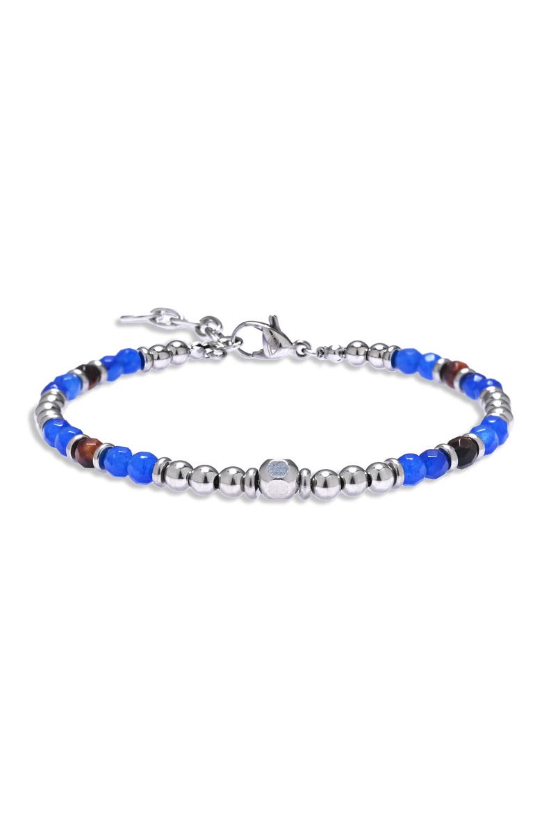 Gabriel Semiprecious Stone Beaded Bracelet, Main, color, SILVER