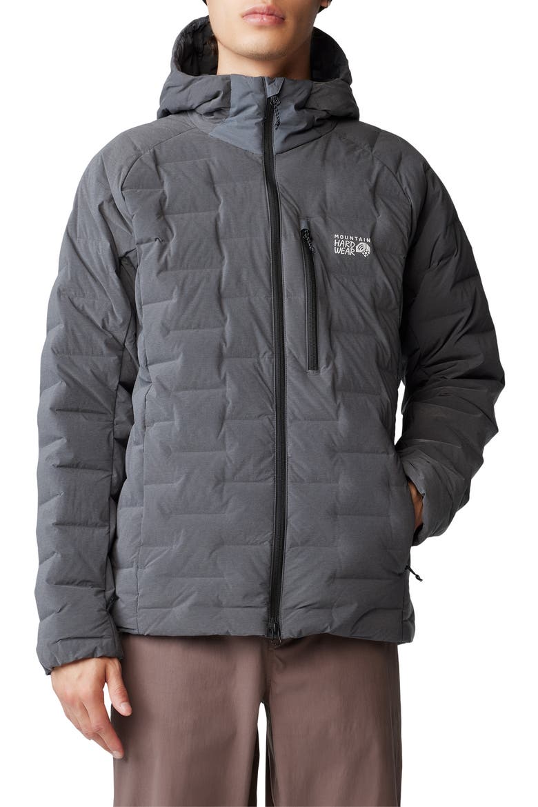 Stretchdown™ 700 Fill Power Down Hooded Jacket, Main, color, VOLCANIC HEATHER