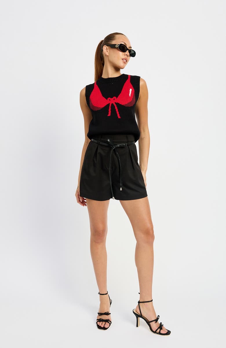 En Saison Clarisse Belted Pleated Shorts, Alternate, color, 