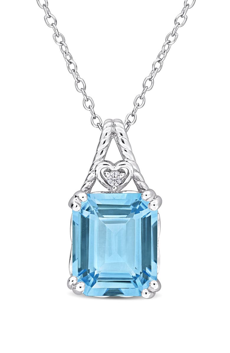 DELMAR Blue Topaz Pendant Necklace, Main, color, Blue
