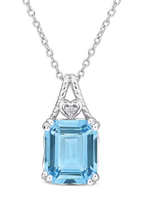 Blue Topaz Pendant Necklace