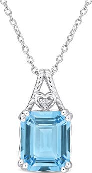 DELMAR Blue Topaz Pendant Necklace