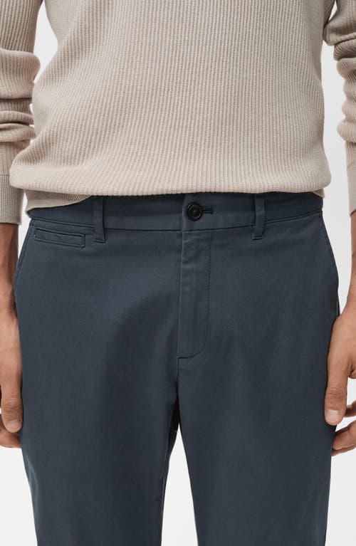 Mango Prato Crop Tapered Stretch Cotton Chinos In Blue