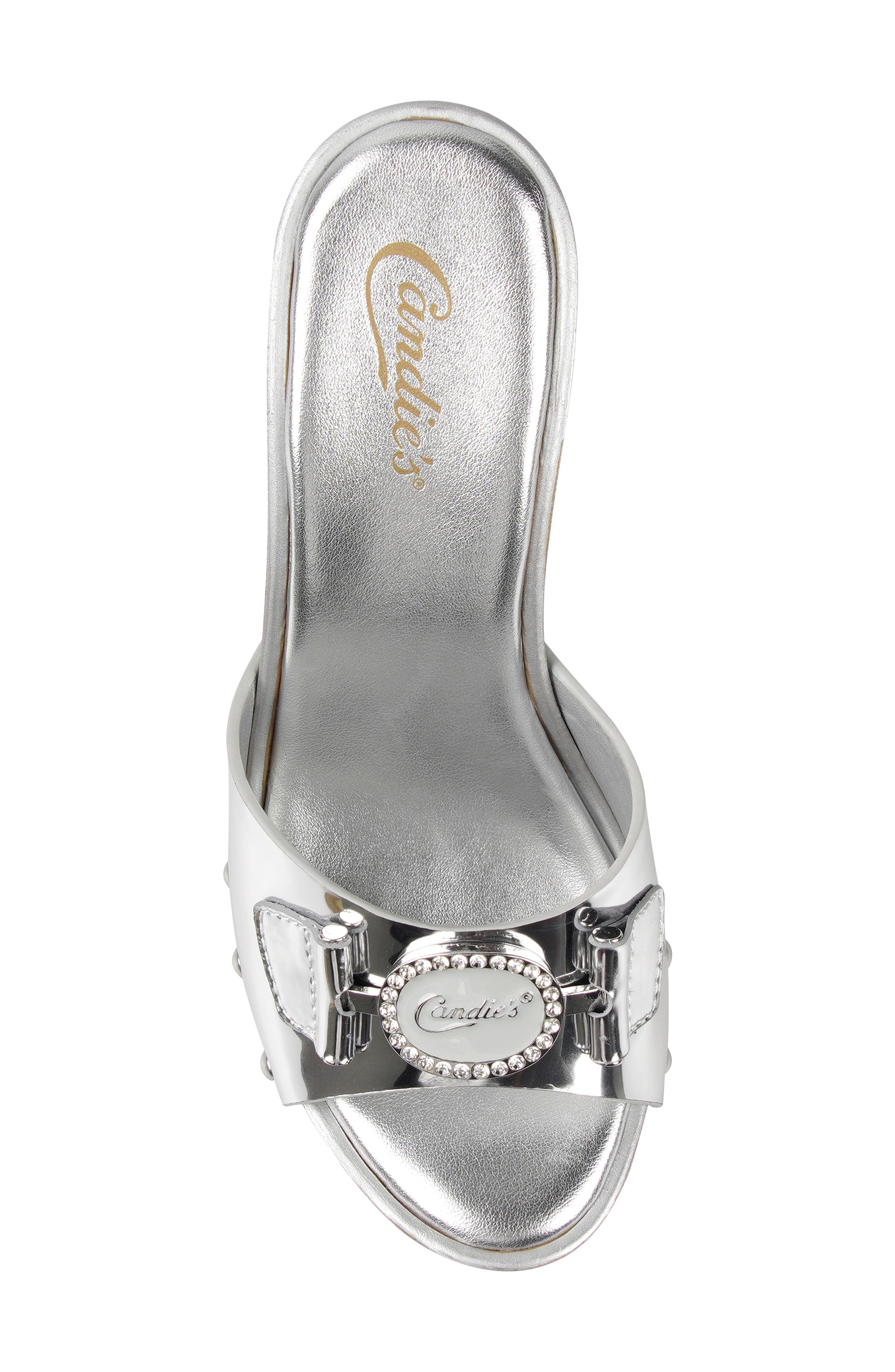 Candie's Lorenna Platform Sandal, Alternate, color, Silver Leather