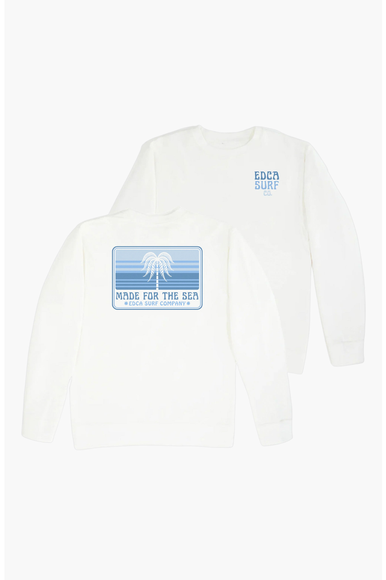 Made For The Sea Men's Crewneck Sweatshirt, Alternate, color, White