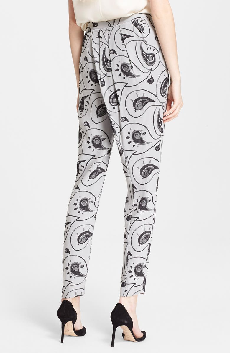 Vika Gazinskaya Paisley Print Pleated Silk Pants, Alternate, color,