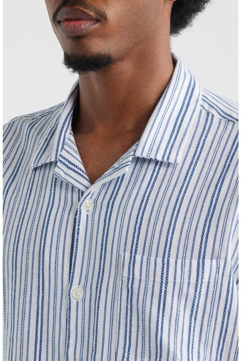 Evans Stripe Camp Shirt, Alternate, color, BLUE/ WHITE MULTI