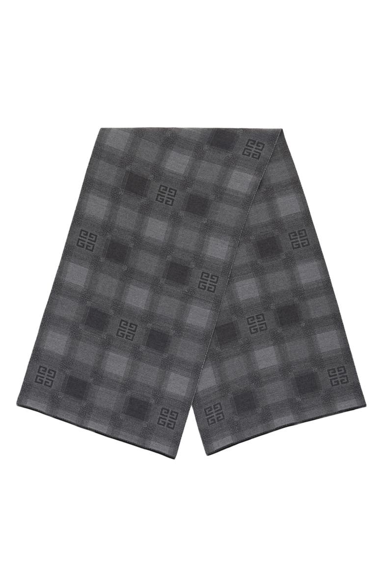 Givenchy Collegial Bonded Wool Scarf, Alternate, color, Grey