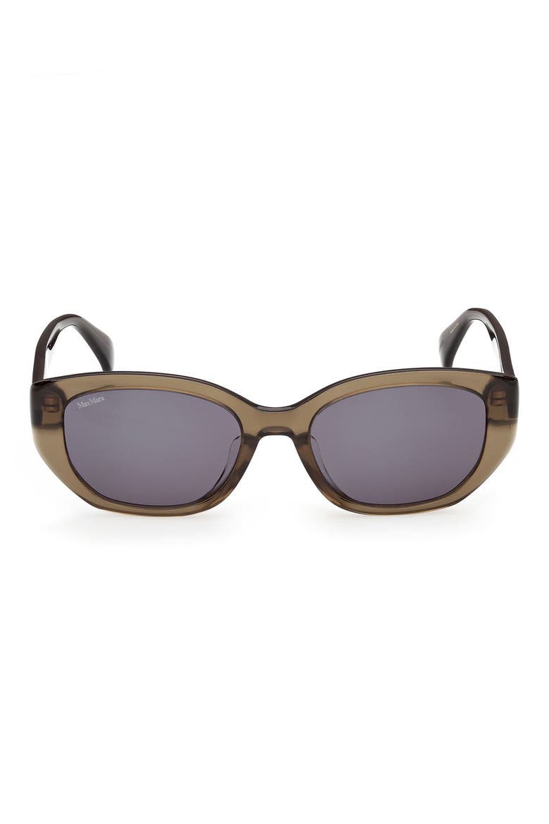 54mm Oval Sunglasses, Main, color, SHINY DARK GREEN / SMOKE